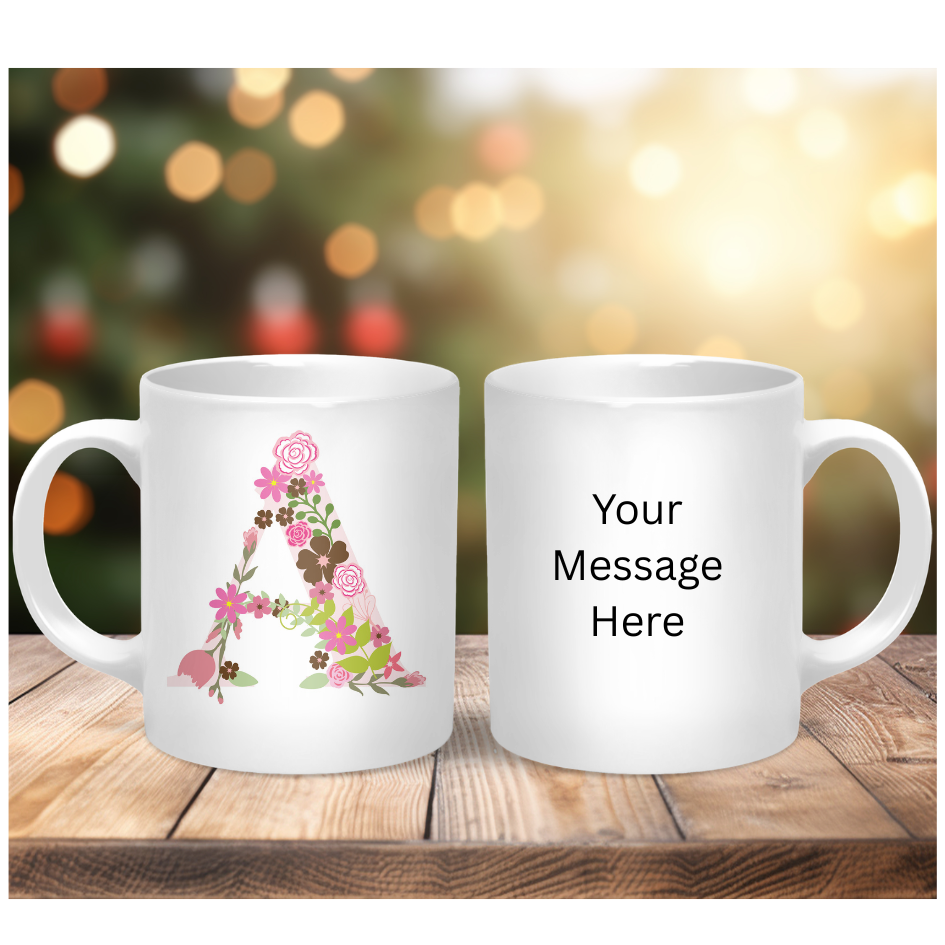 Personalised Coffee Mug- Custom Letter & Name