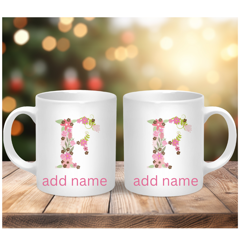 Personalised Coffee Mug- Custom Letter & Name