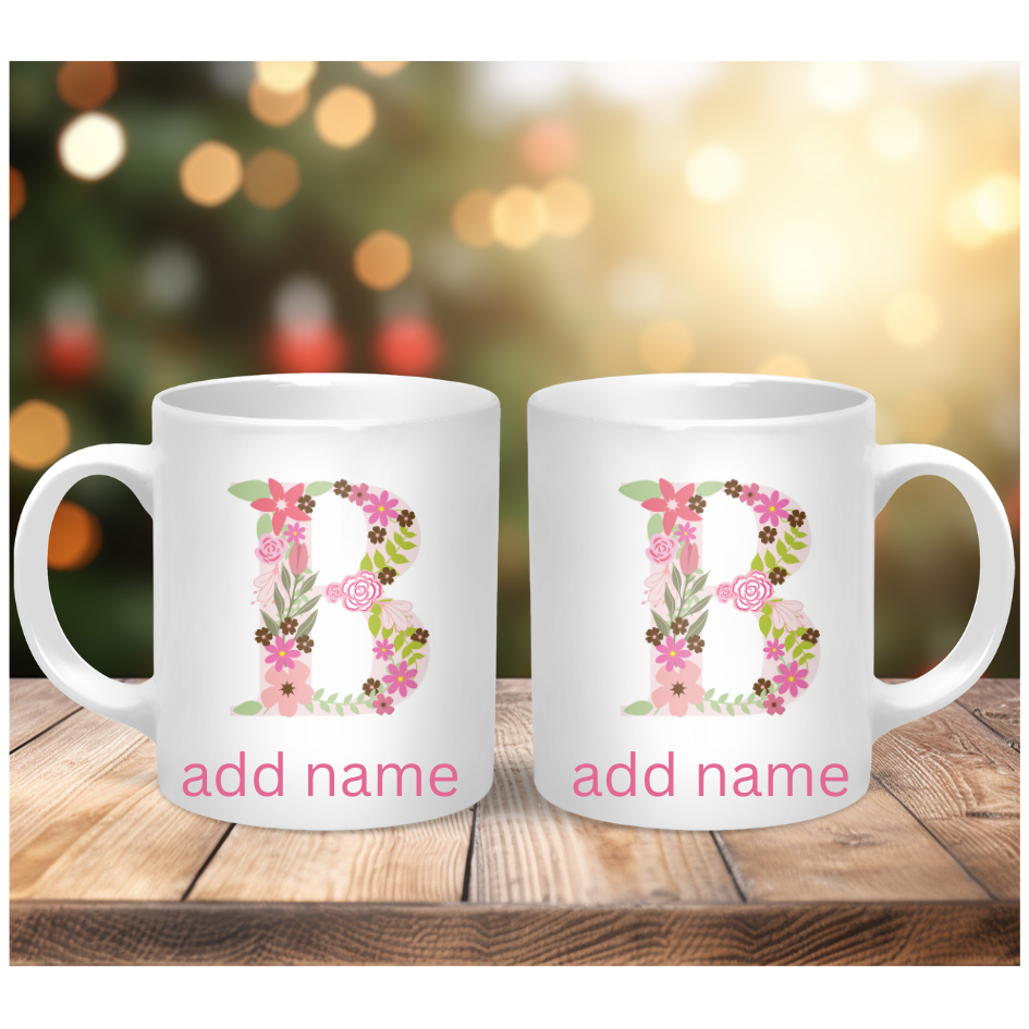 Personalised Coffee Mug- Custom Letter & Name