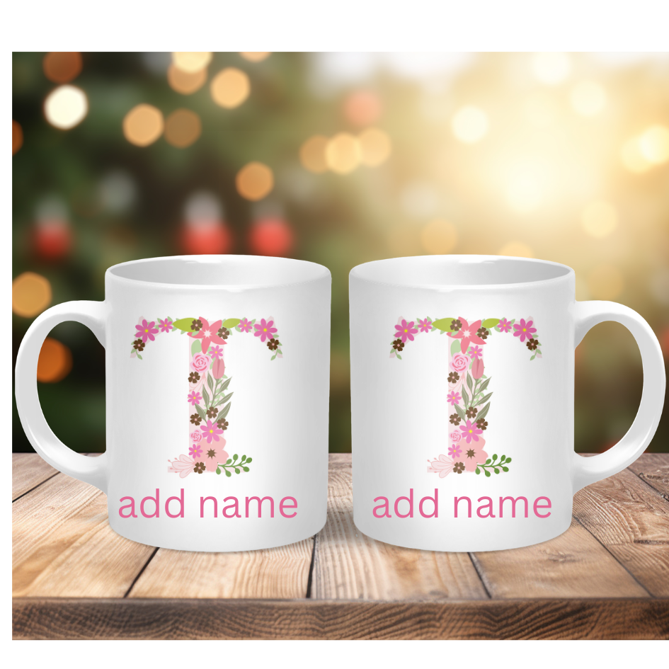 Personalised Coffee Mug- Custom Letter & Name