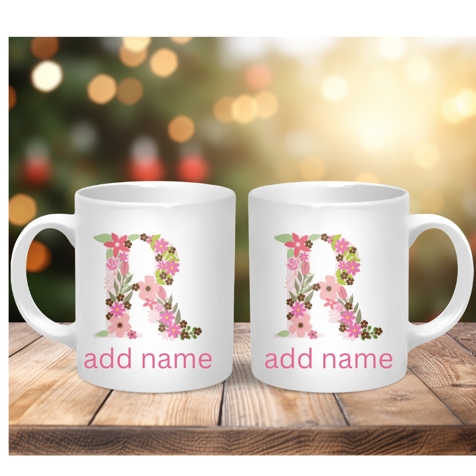 Personalised Coffee Mug- Custom Letter & Name