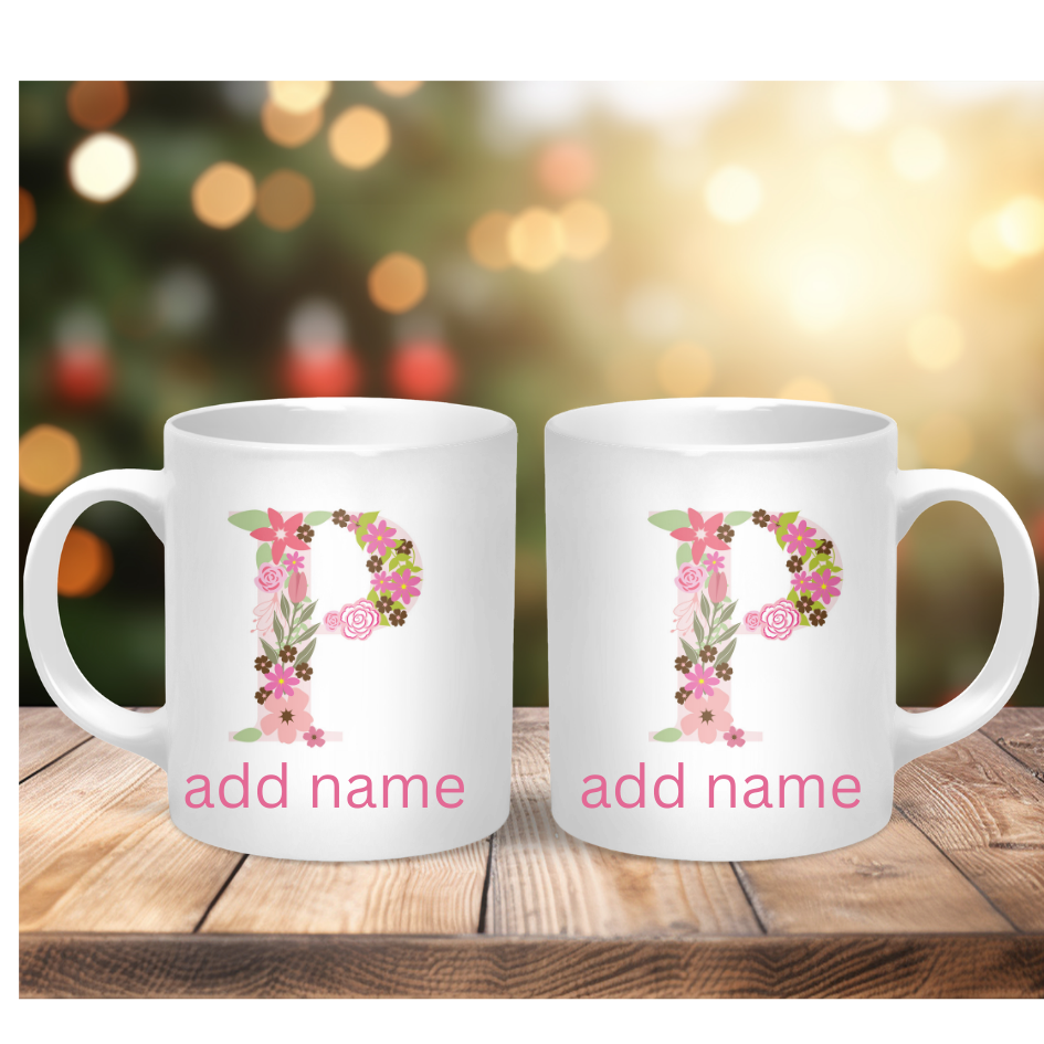 Personalised Coffee Mug- Custom Letter & Name