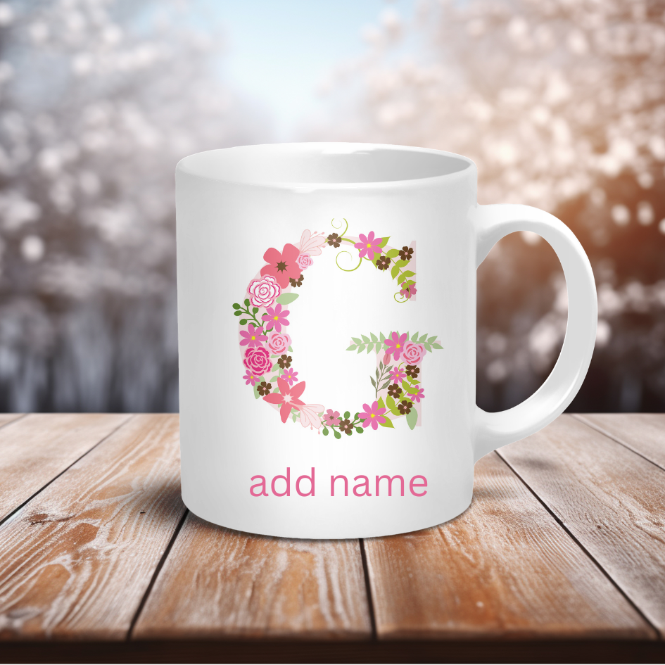 Personalised Coffee Mug- Custom Letter & Name