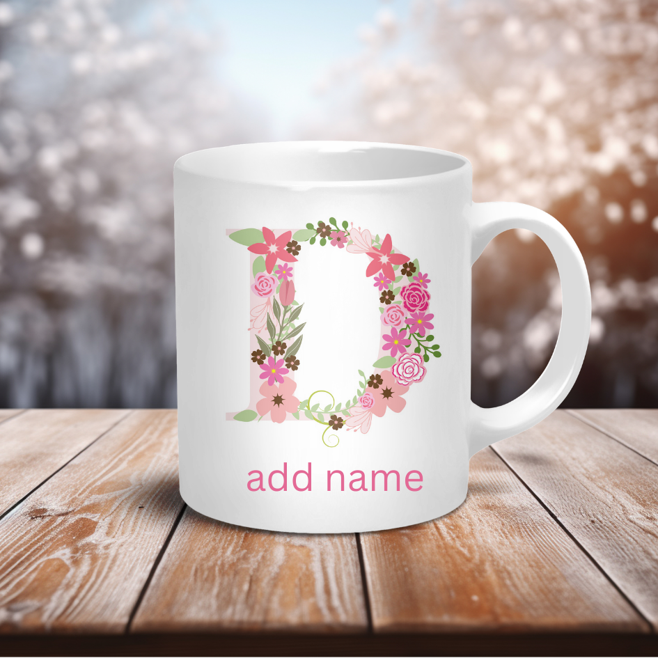 Personalised Coffee Mug- Custom Letter & Name