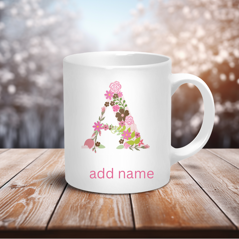 Personalised Coffee Mug- Custom Letter & Name