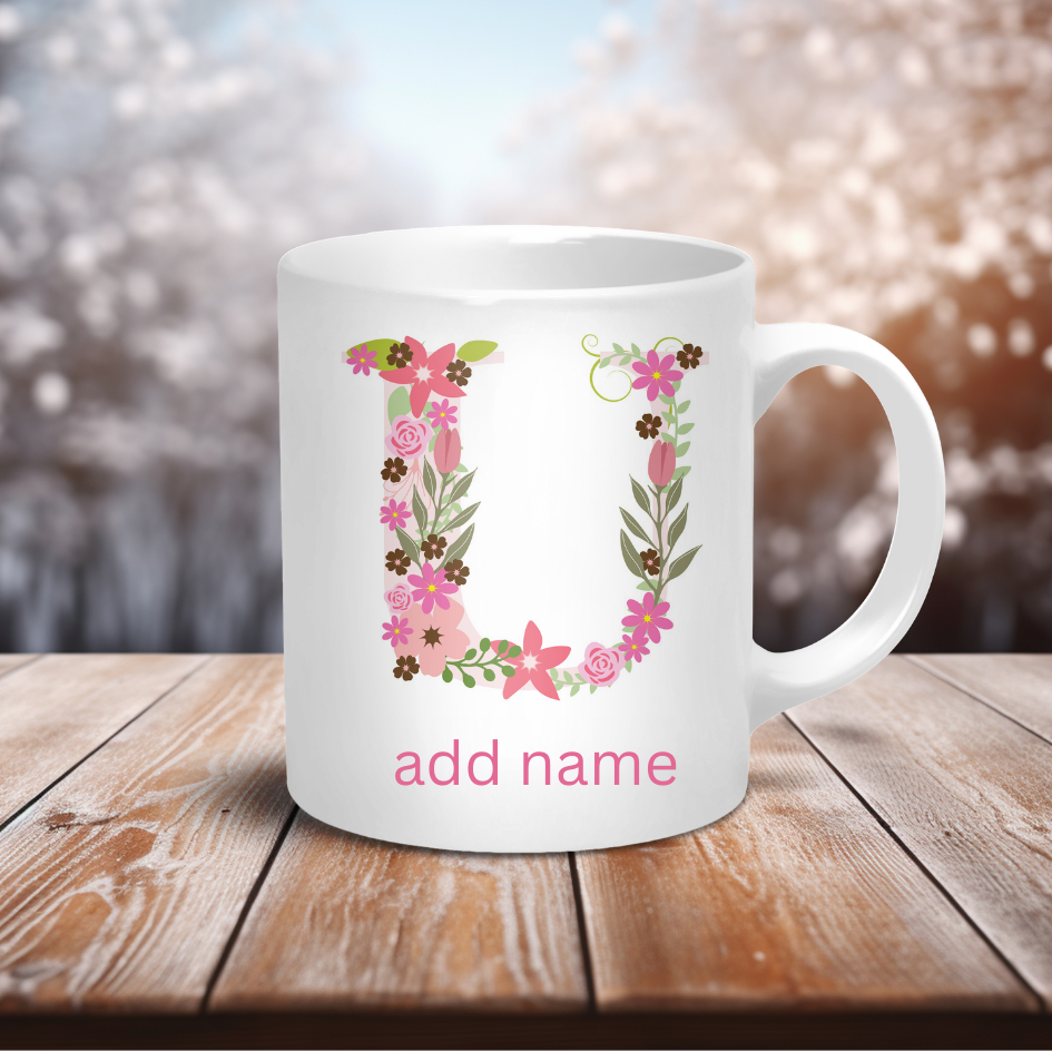 Personalised Coffee Mug- Custom Letter & Name