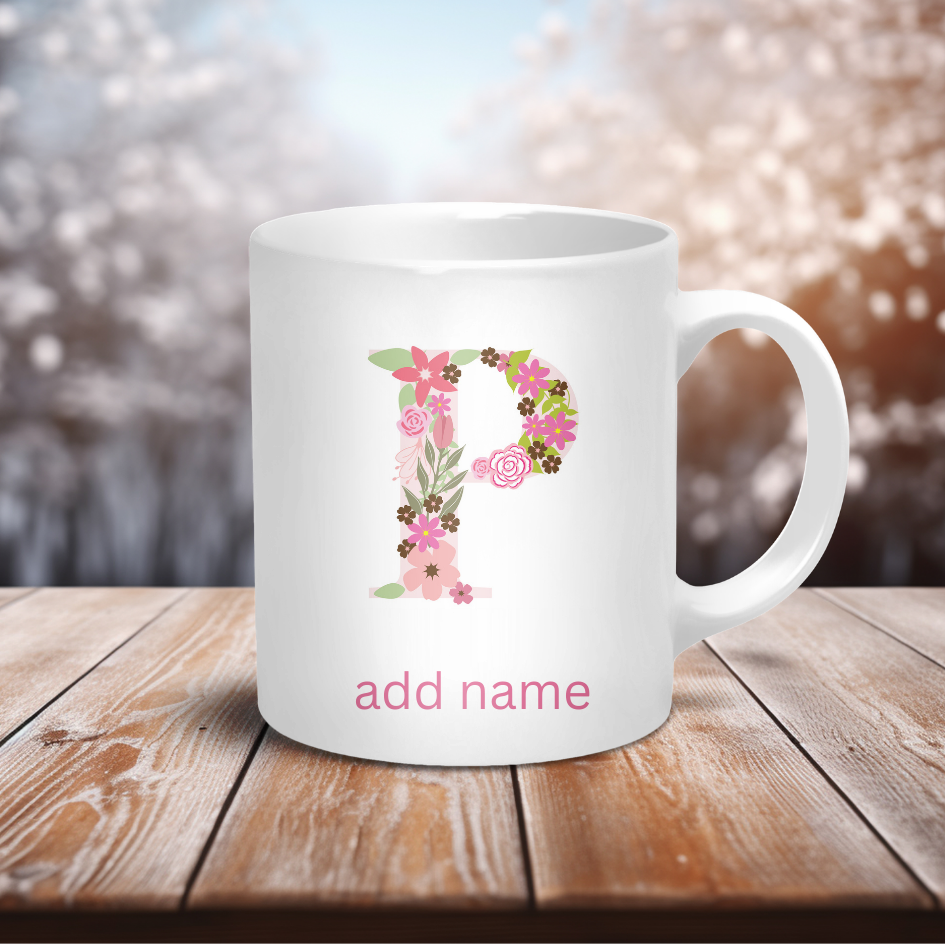 Personalised Coffee Mug- Custom Letter & Name