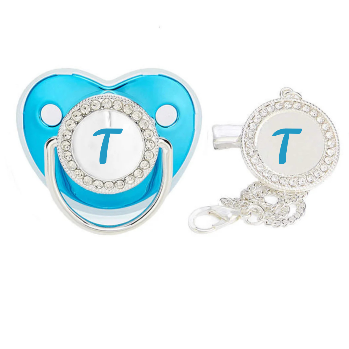 Personalised Dummy & Matching Dummy Clip Custom Name Boy or Girl