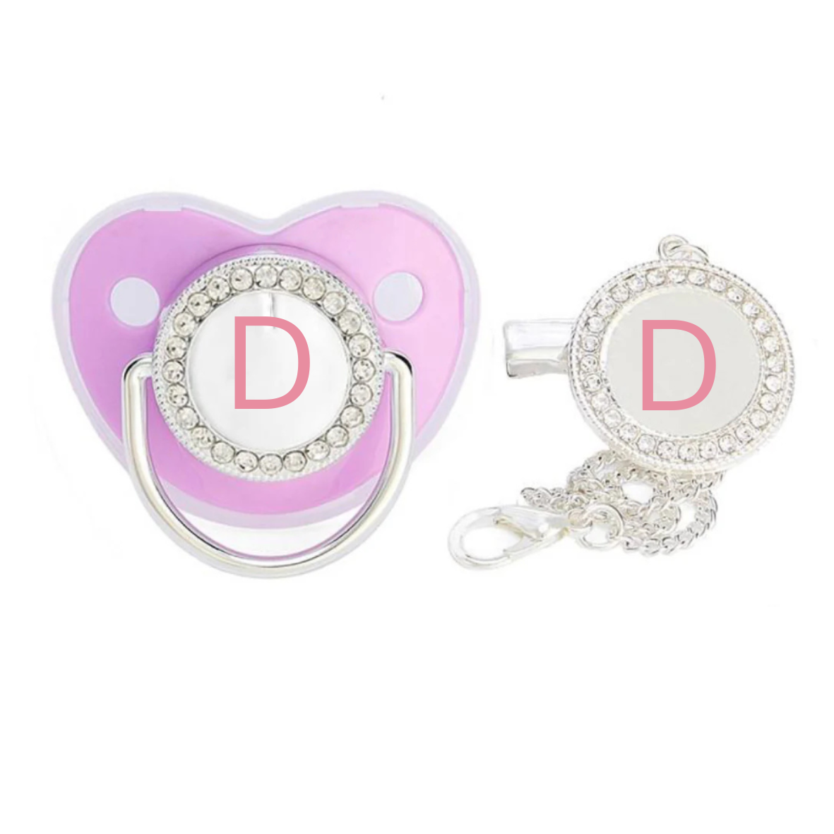 Personalised Dummy & Matching Dummy Clip Custom Name Boy or Girl