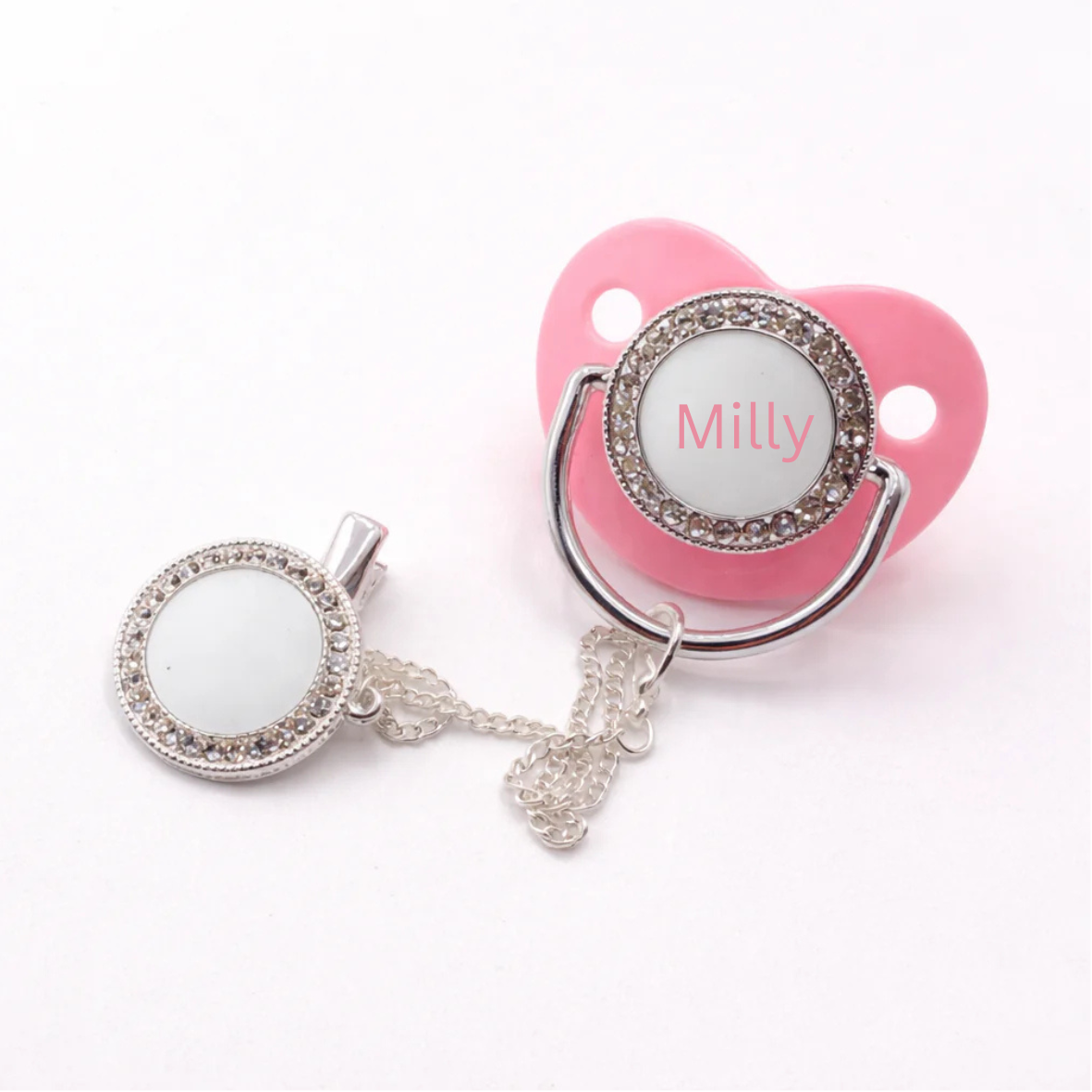 Personalised Dummy & Matching Dummy Clip Custom Name Boy or Girl