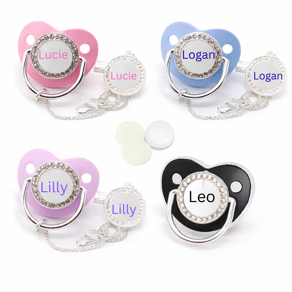 Personalised Baby Dummy with Matching Dummy Clip