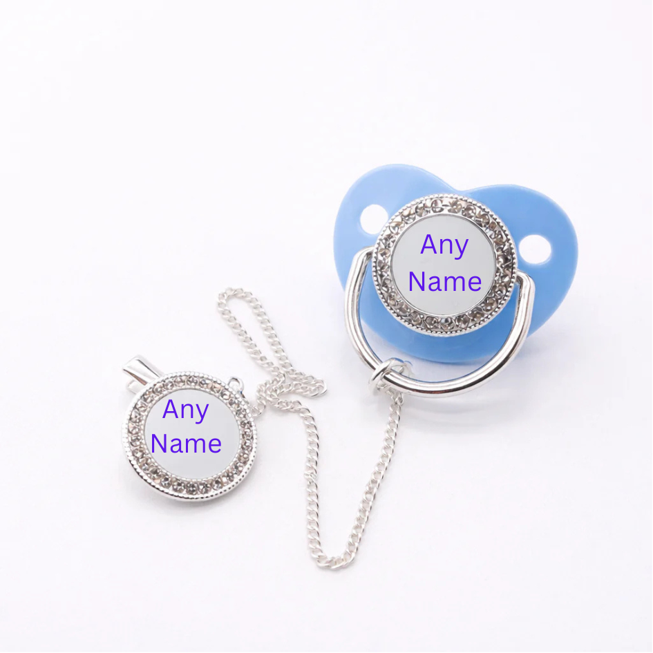 Personalised Baby Dummy with Matching Dummy Clip