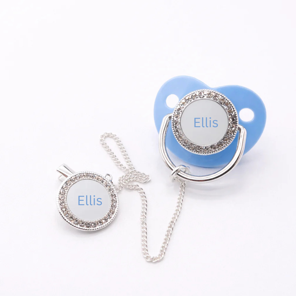 Personalised Baby Dummy with Matching Dummy Clip
