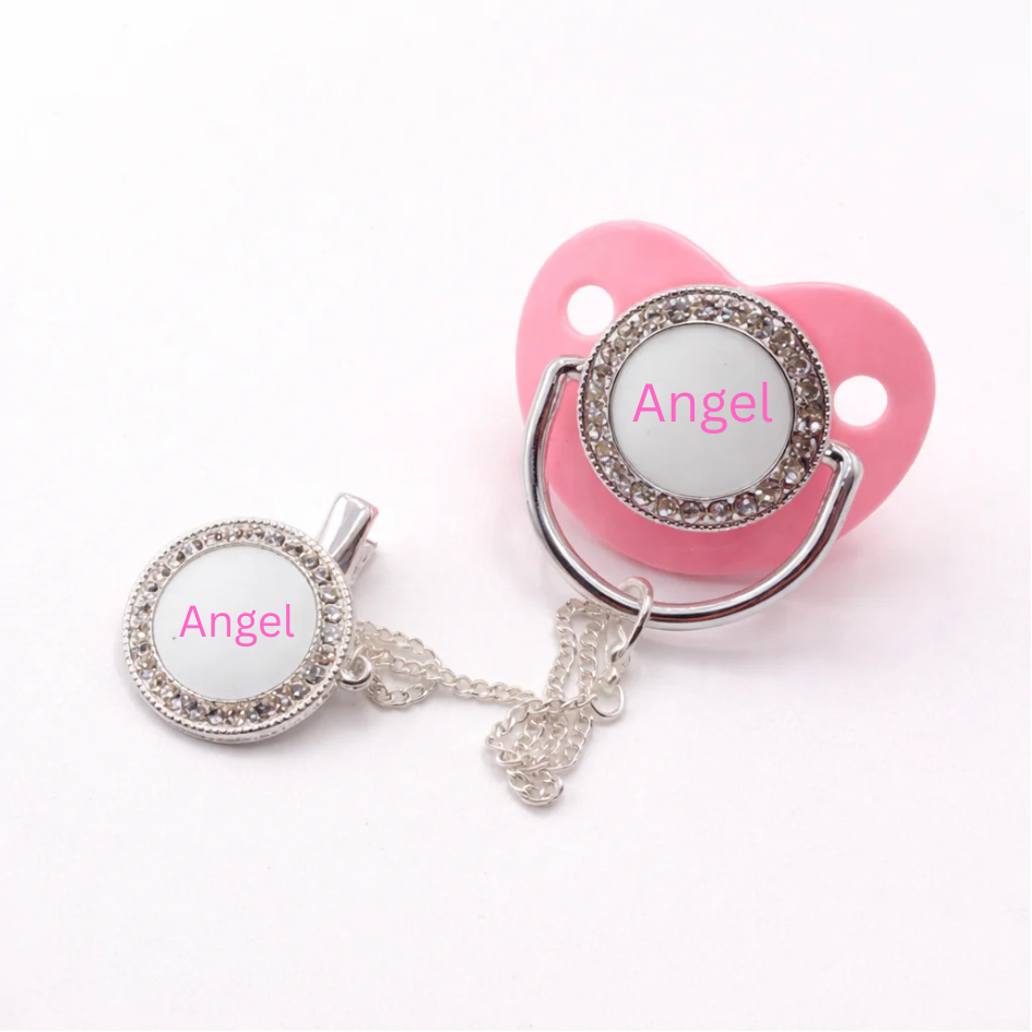 Personalised Baby Dummy with Matching Dummy Clip