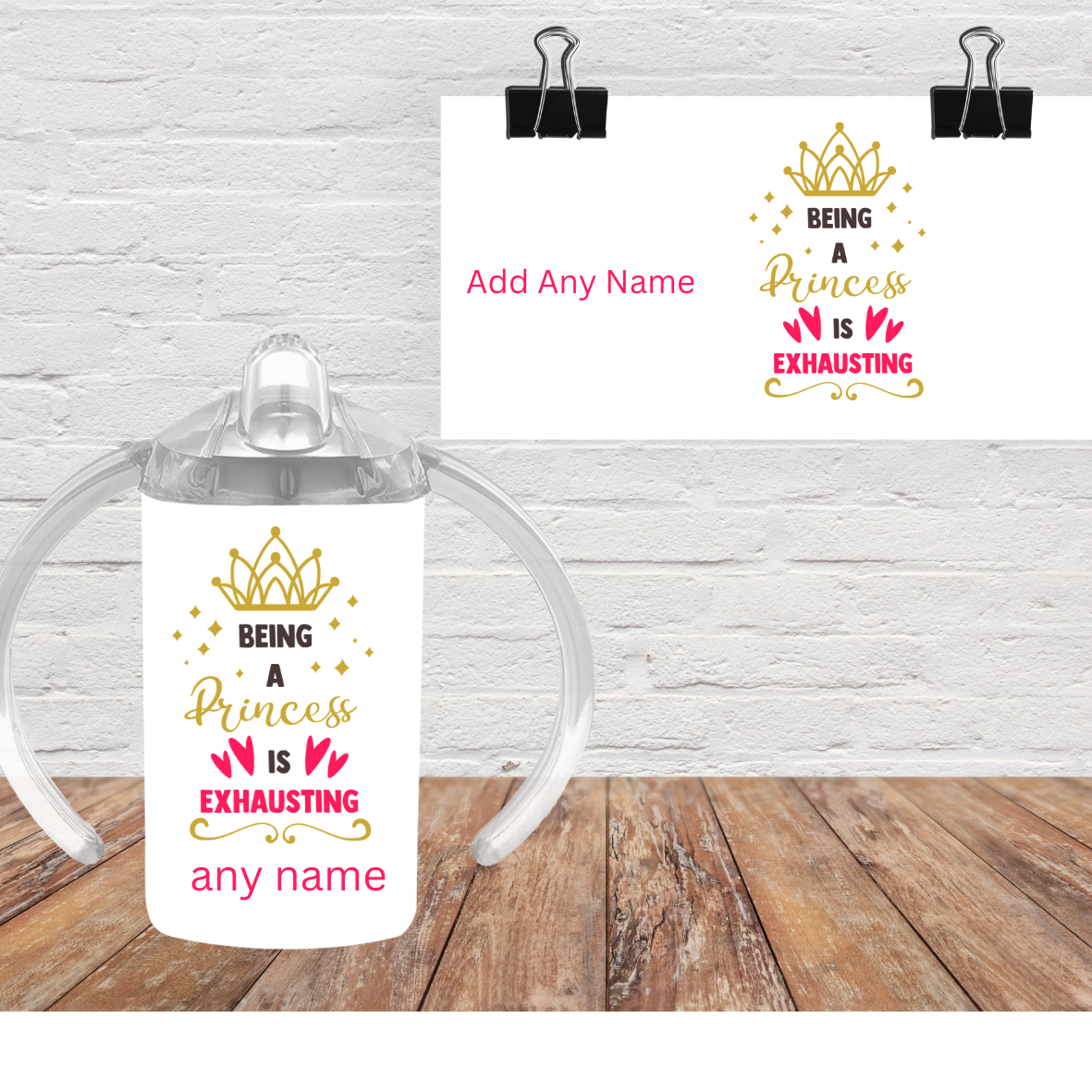 Personalised Kids Sippy Cup with Large Handles | Baby Toddler Training Cup