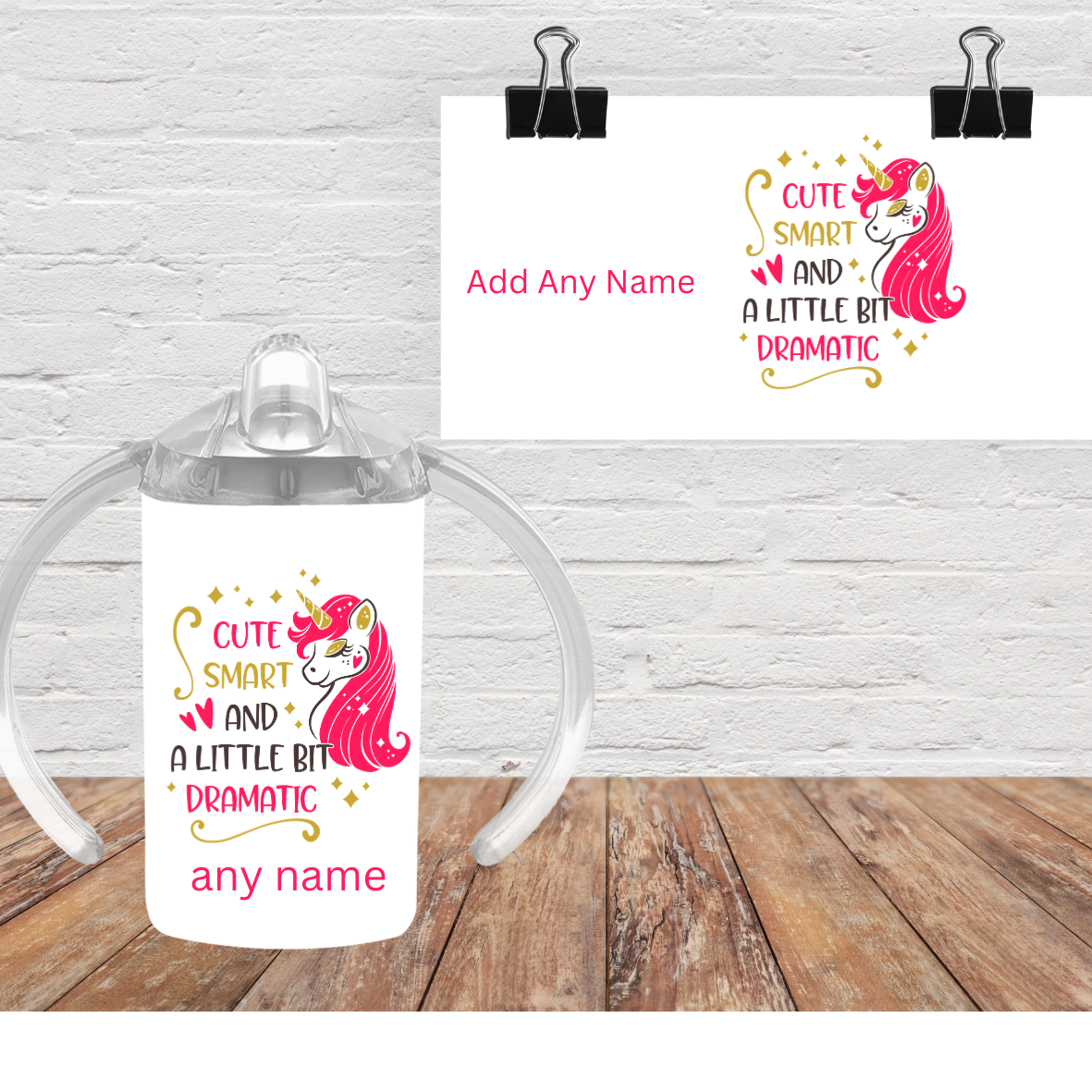 Personalised Kids Sippy Cup with Large Handles | Baby Toddler Training Cup