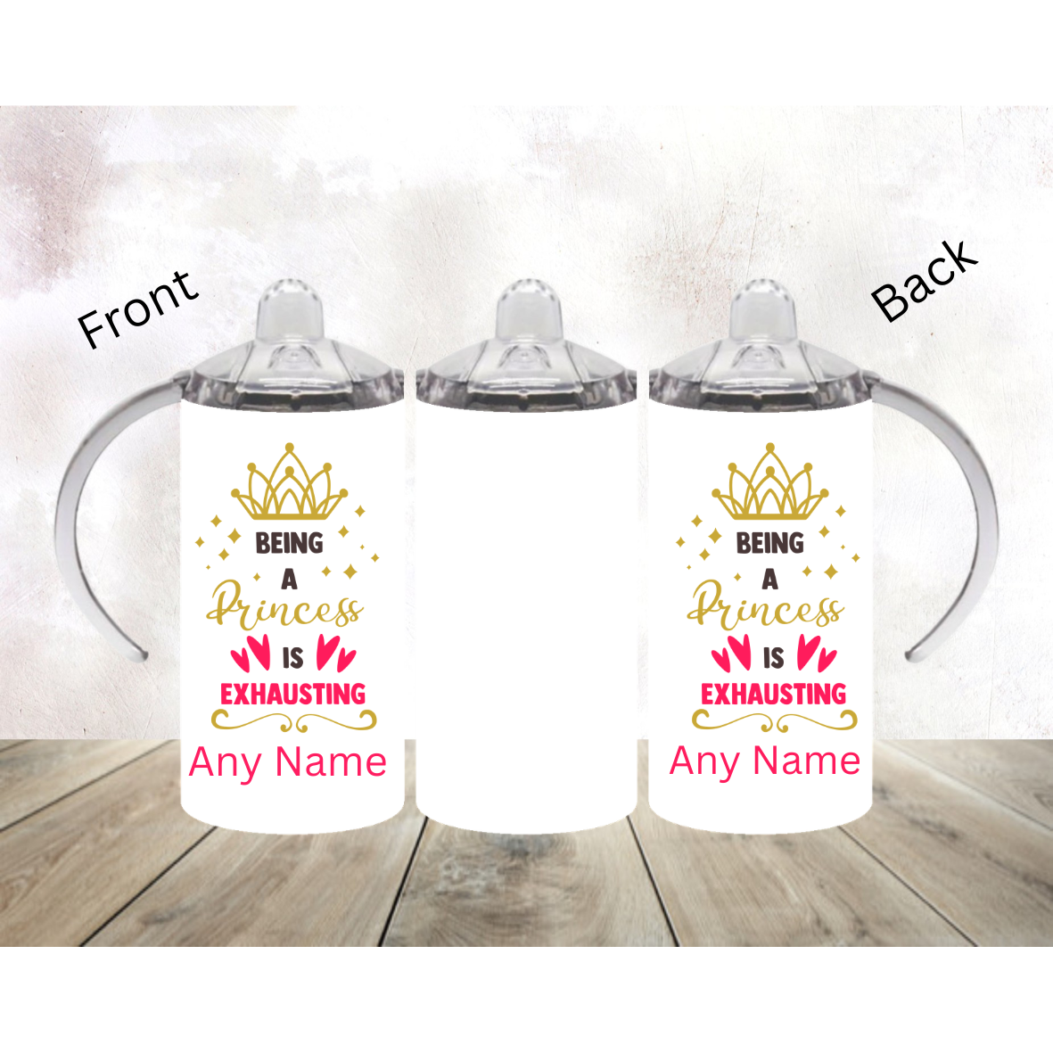 Personalised Kids Sippy Cup with Large Handles | Baby Toddler Training Cup