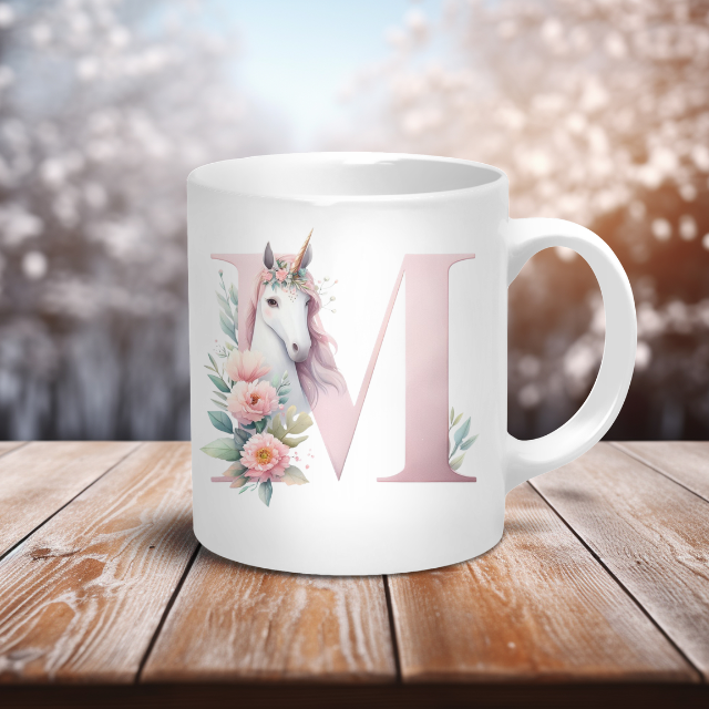 Personalised Coffee Mug -Unicorn Letter Mug