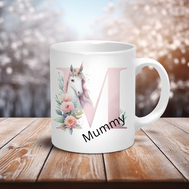 Personalised Coffee Mug -Unicorn Letter Mug