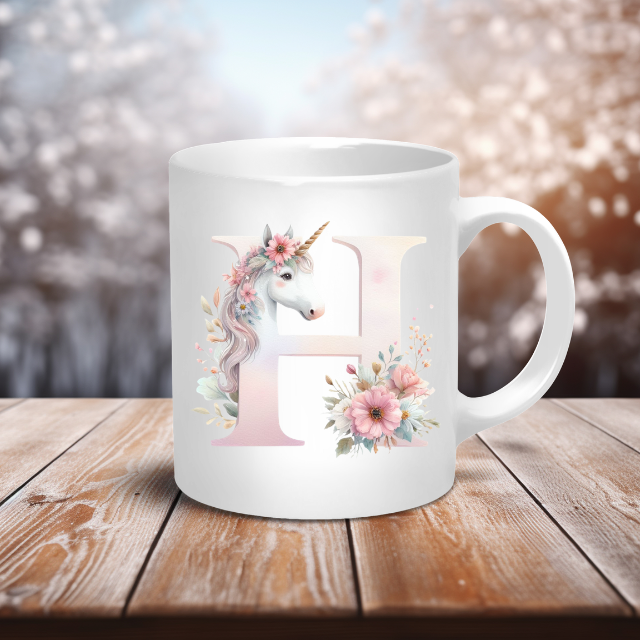 Personalised Coffee Mug -Unicorn Letter Mug