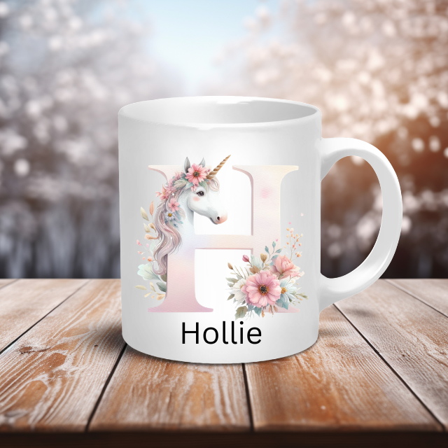 Personalised Coffee Mug -Unicorn Letter Mug
