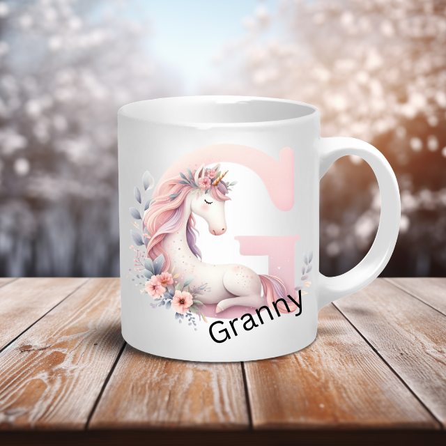Personalised Coffee Mug -Unicorn Letter Mug