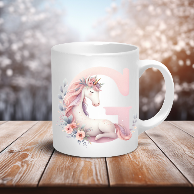 Personalised Coffee Mug -Unicorn Letter Mug