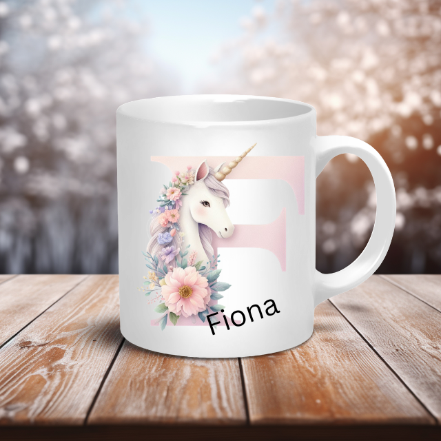 Personalised Coffee Mug -Unicorn Letter Mug