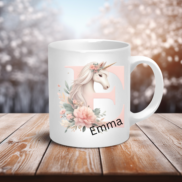 Personalised Coffee Mug -Unicorn Letter Mug
