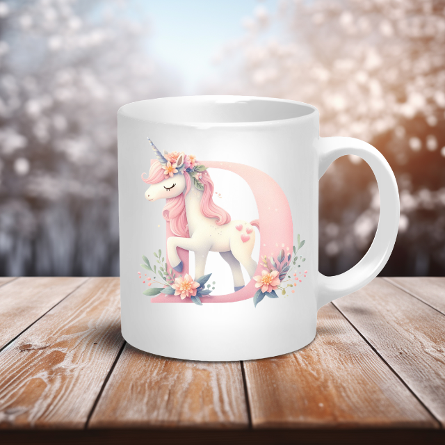 Personalised Coffee Mug -Unicorn Letter Mug