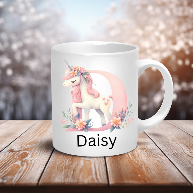 Personalised Coffee Mug -Unicorn Letter Mug