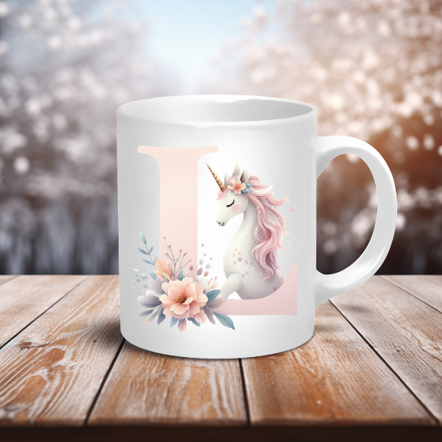 Personalised Coffee Mug -Unicorn Letter Mug