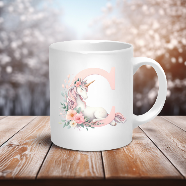 Personalised Coffee Mug -Unicorn Letter Mug