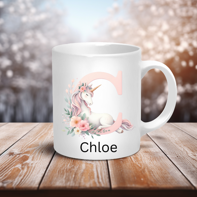 Personalised Coffee Mug -Unicorn Letter Mug