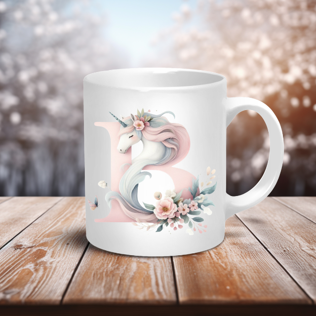Personalised Coffee Mug -Unicorn Letter Mug