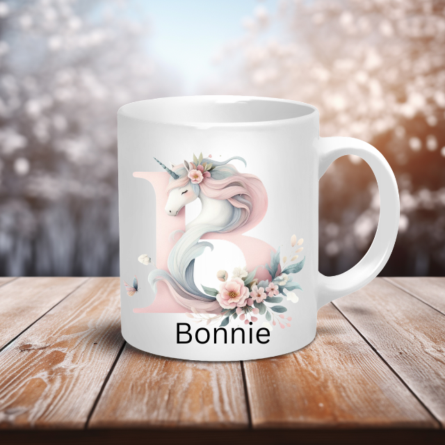 Personalised Coffee Mug -Unicorn Letter Mug