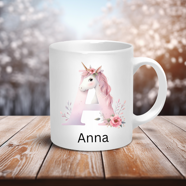 Personalised Coffee Mug -Unicorn Letter Mug