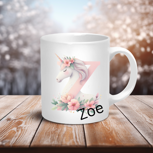 Personalised Coffee Mug -Unicorn Letter Mug