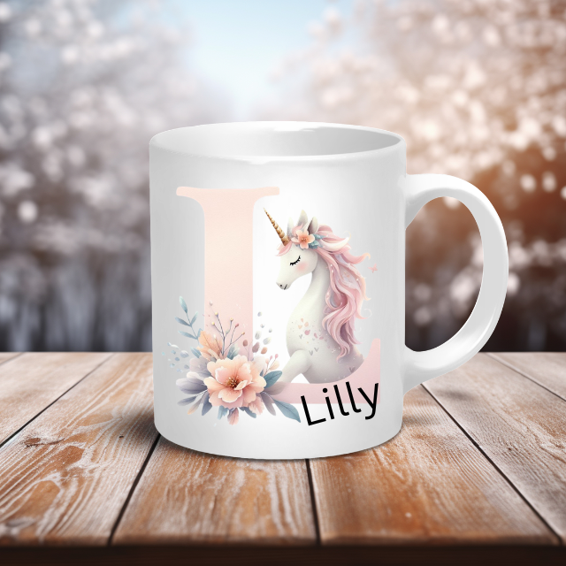 Personalised Coffee Mug -Unicorn Letter Mug
