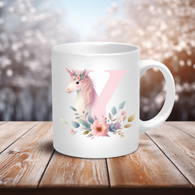 Personalised Coffee Mug -Unicorn Letter Mug