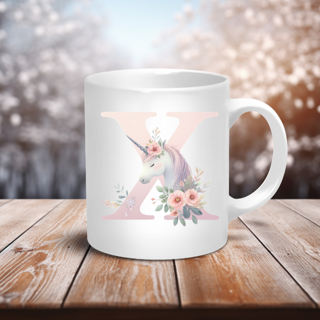 Personalised Coffee Mug -Unicorn Letter Mug