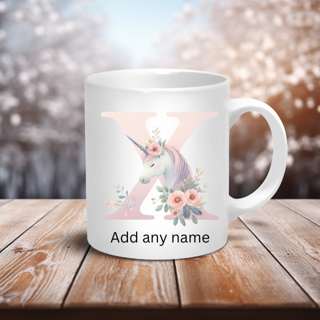 Personalised Coffee Mug -Unicorn Letter Mug
