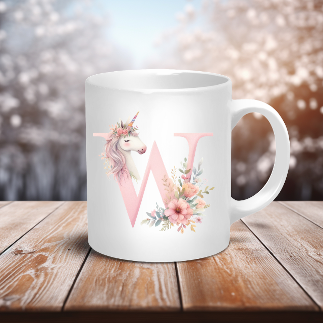 Personalised Coffee Mug -Unicorn Letter Mug