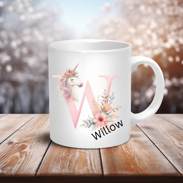Personalised Coffee Mug -Unicorn Letter Mug