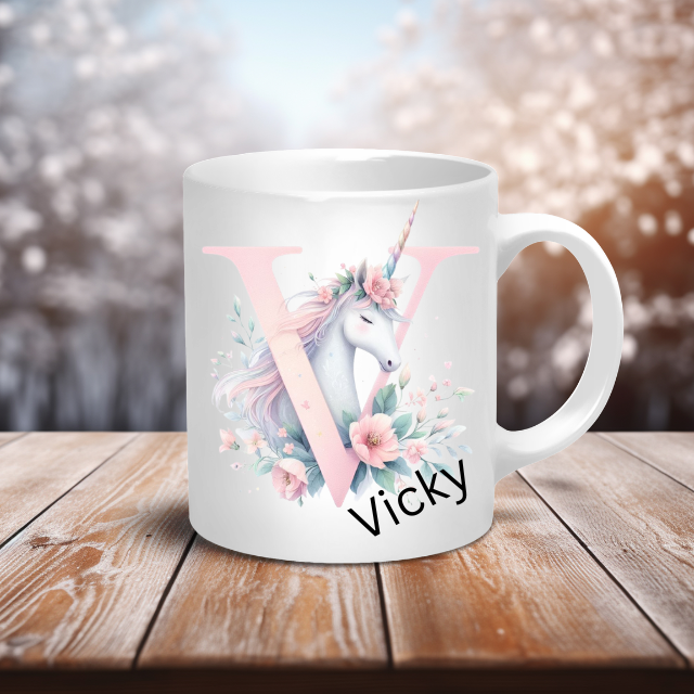 Personalised Coffee Mug -Unicorn Letter Mug