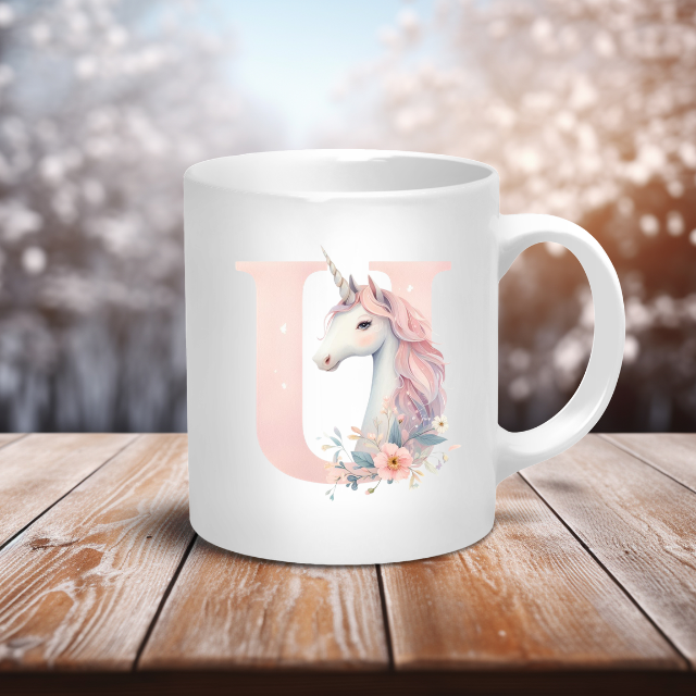 Personalised Coffee Mug -Unicorn Letter Mug