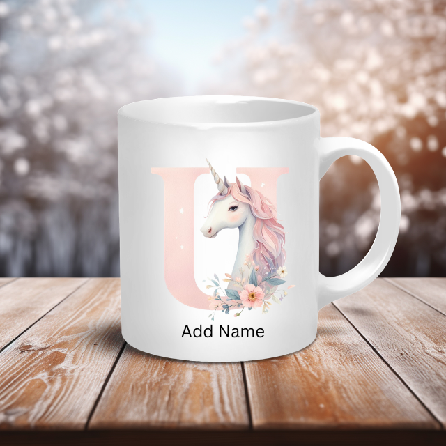 Personalised Coffee Mug -Unicorn Letter Mug