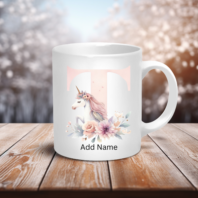 Personalised Coffee Mug -Unicorn Letter Mug