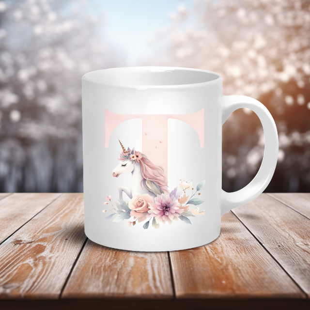 Personalised Coffee Mug -Unicorn Letter Mug