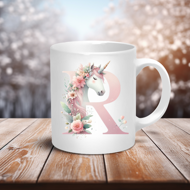 Personalised Coffee Mug -Unicorn Letter Mug